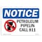 Signmission OSHA Notice Sign, 5" Height, 7" Width, Petroleum Pipeline Call 811 Sign With Symbol, Landscape OS-NS-D-57-L-17250 - alternate 1
